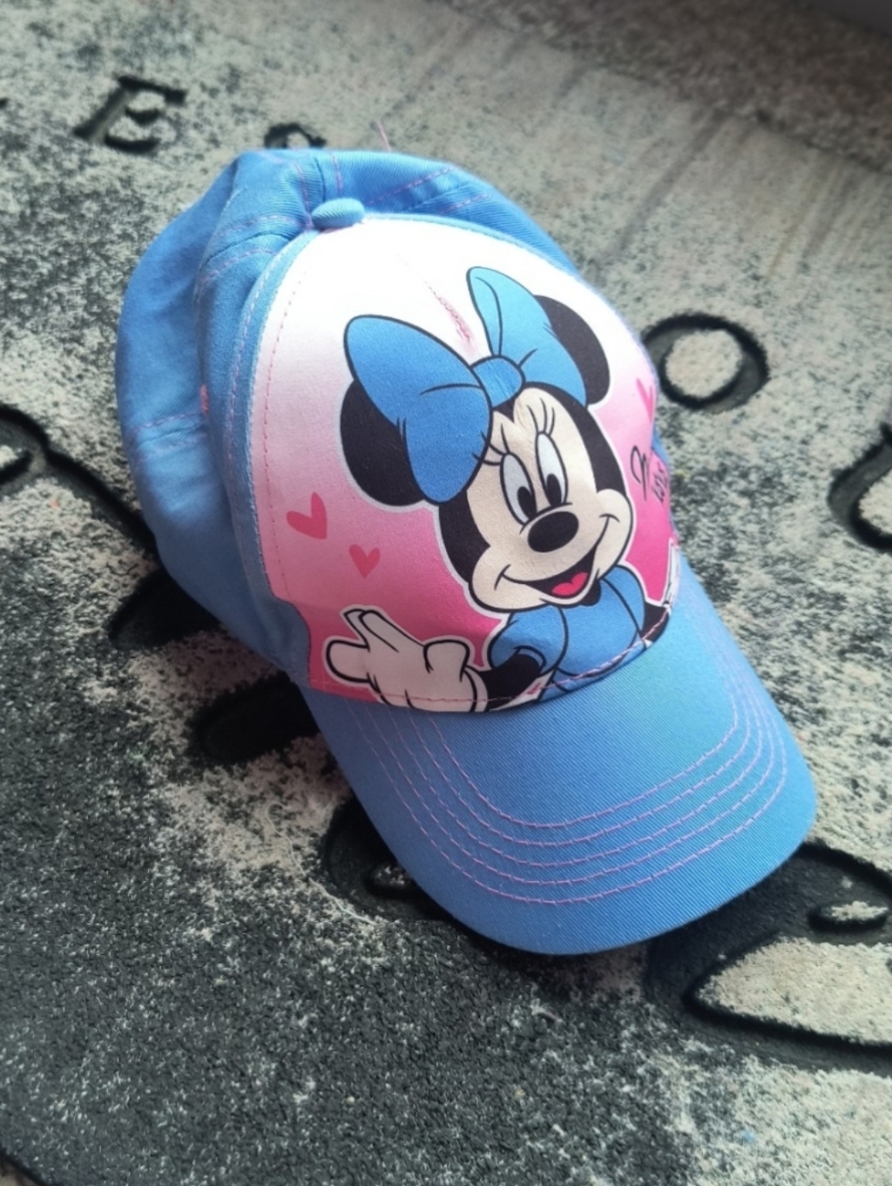 Girls Minnie Mouse Baseball Hat Blue Pink Cap Adjustable Strap Disney